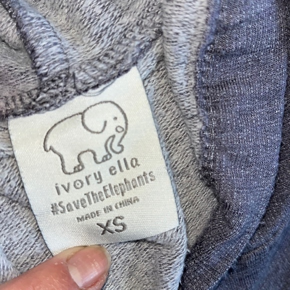 Ivory Ella Zip Up Light Elephant Hoodie - Picture 5 of 5